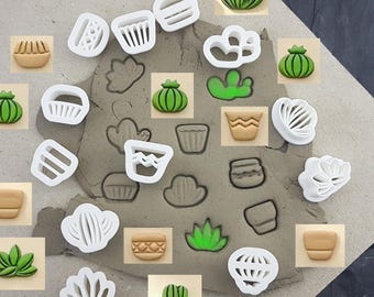 small plant clay cutter,12 pcs set clay cutting tool,small cactus cutter,polymer clay mini cactus cutter,embossing cutter for polymer