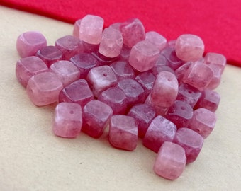 strawberry quartz bead,rose pink quartz cube beads,irregular shape rose quartz cube bead,semi precious pink quartz gemstone square bead