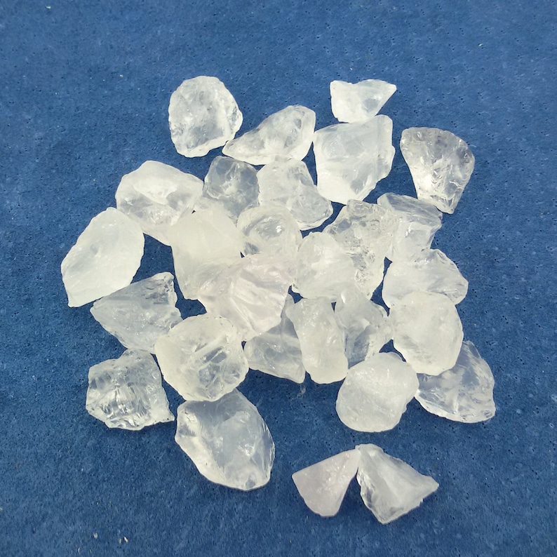clear quartz beads,2 raw white quartz,2 clear white nugget gemstones,quartz crystal,drilled crystal,harmony stone,spiritual growth stone image 1