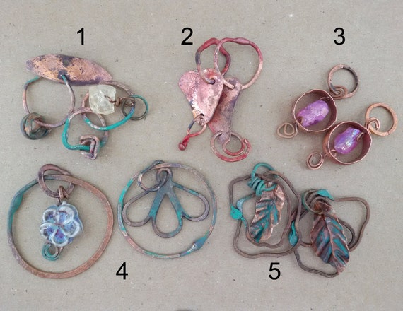 Copper Altered Elements,assemblage Jewelry Parts,earrings  display picture 2