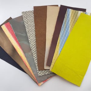 leather assortment small panels,lot of leather cuts,multicolored leather panels,color mix leather pieces for earrings,textured leather piece image 2