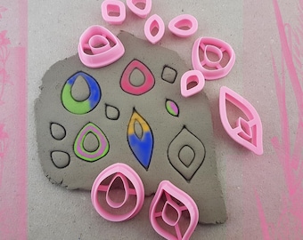 polymer clay cutter,10 pcs set ceramic clay cutting tools,embossing stamp cutter for clay,round oval clay cutter