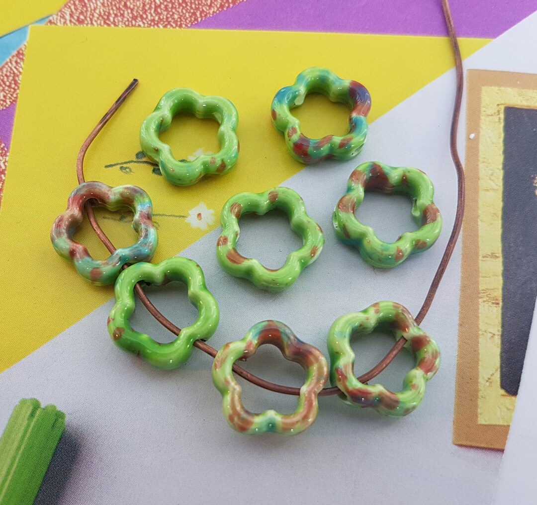 Colorful Flower Ceramic Beads,pastel Color Ceramic Beads,decorative