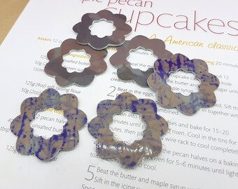 Leather flowers cuts,grey leather flowers cut outs,leather die cuts,DIY leather flowers cuts,leather shapes for craft,leather craft shpes