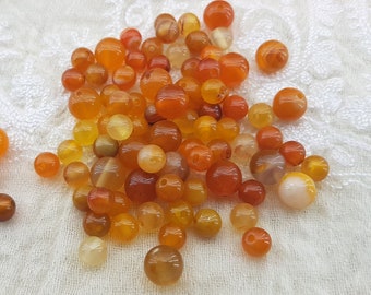 orange agate beads,round orange agate beads,smooth orange agate beads,semi precious beads,small orange agate,gemstone bead orange agate bead