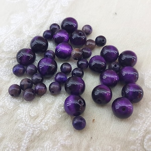 purple tiger eye beads,dark violet tiger eye beads,semi precious tiger eye crystal beads,silky lustre tiger eye gemstone smooth beads