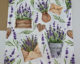 Servilletas de papel para Decoupage, servilletas temáticas de lavanda, servilletas de papel Decoupage, artesanía de papel decoupage, servilletas de cajas de desacoplamiento, servilletas de tejido