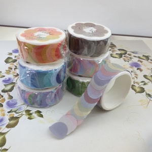 washi tape dots,5 washi paper sticker,journal washi sticker,Scrapbook dot sticker,background Paper sticker,Junk Journal washi tape sticker