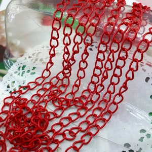 red colour jewelry chain,colorful red metal necklace chain,big links jewelry chain,lightweight earrings chain,5 mm necklace light red chain