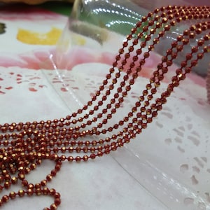 red colour fine ball chain,red colorful thin ball chain for earrings,1.2mm colorful jewelry ball chain,red fine keyring chain
