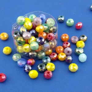 Multicolored Glass Beads,6 mm glass beads,colorful glass beads,25 color mix rondelle beads,mixed colors glass bead,mix glass bead assortment