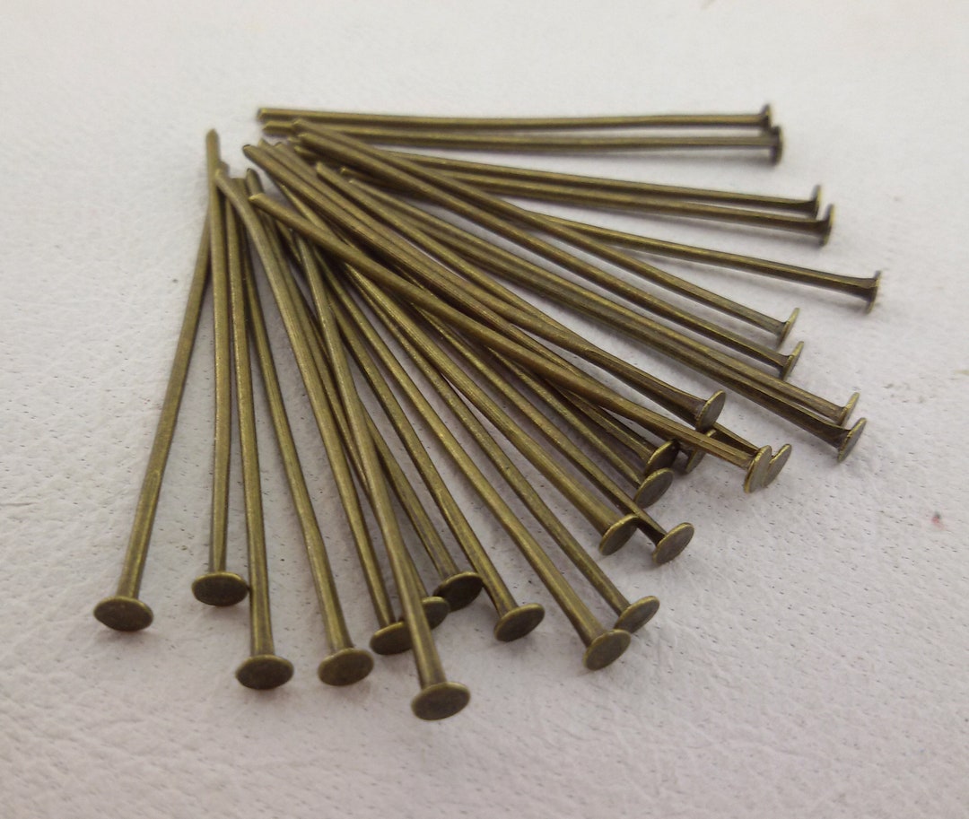 Flat Head Bronze Pinflat Head Pin for Beadbronze Flat Head Etsy