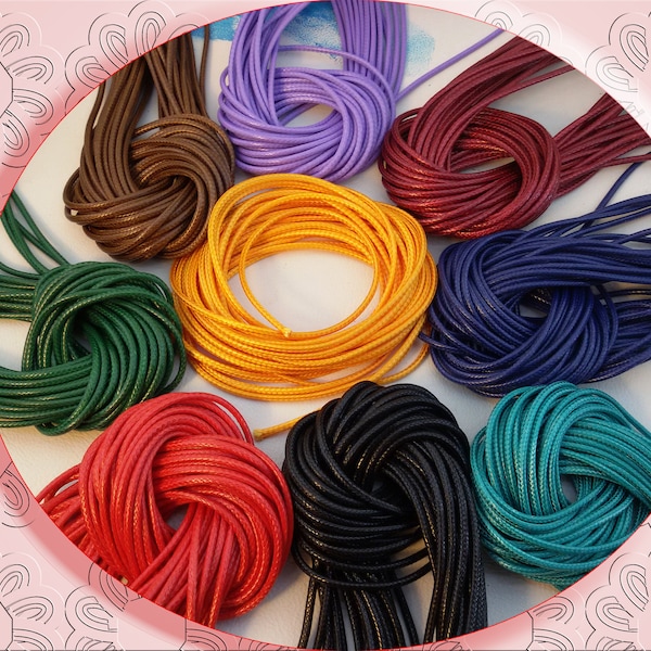 colorful waxed cotton cord,macrame cord,waxed thread,2 mm wax cord,waxed cotton string,bracelet cord,beading cord,colorful waxed thick threa