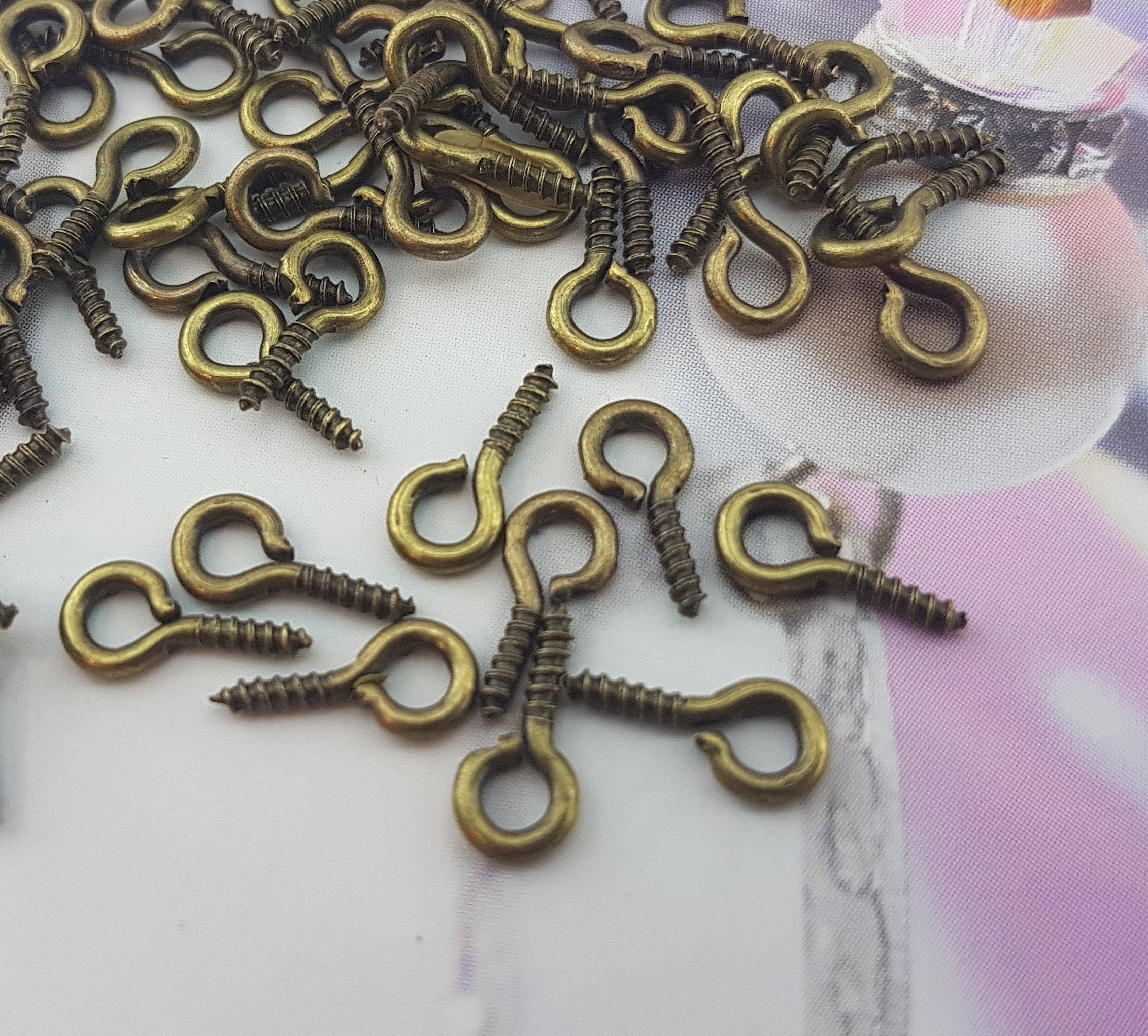Screw Eye Pins,antique Bronze Small Screw Pins for Beads,bronze Tone ...