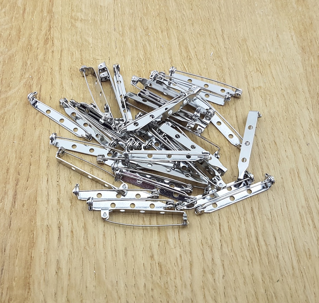 Épingle, 12 épingles argentées, épingle de sûreté, base de broche ...