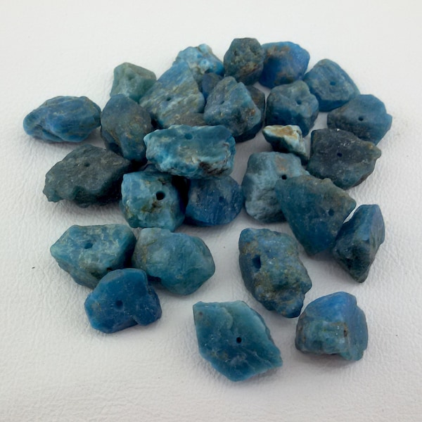 blue apatite beads,2 raw blue pigment apatite,2 blue apatite nugget,apatite stone,drilled apatite,rough apatite,blue gem,third eye crystal