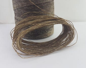 waxed linen strong thread for bag canvas shoe boot,50m/164 ft,natural brown heavy duty linen thread,leather work waxed strong sewing yarn