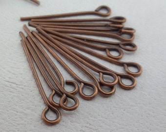 eye head copper pin,eye head pin for bead,copper eye head jewellery pin,bead eye head pin,eye head copper earrings pin,ear wires copper pin