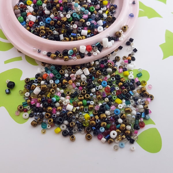 seed beads color mix 2 mm,multicolore tiny embroidery glass beads,sewing beads color mix,colorful seed glass bead mix,small bead assortment