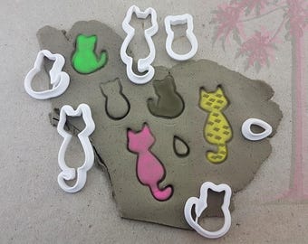 clay cutter cat design,6 pcs set clay cutting tools animal shape,polymer ceramic clay cutter,embossing stamp cutter for clay