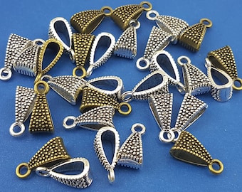 bails en cuivre, perles de bail en bronze de 15 mm, 3 bails suspendus en cuivre, perles pendentif argent, bracelet de tonalité en cuivre Perle de bail, porte-bail suspendu