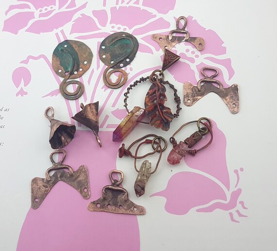 Assemblage Jewelry Parts,antique Copper Elements,altered  display picture 2