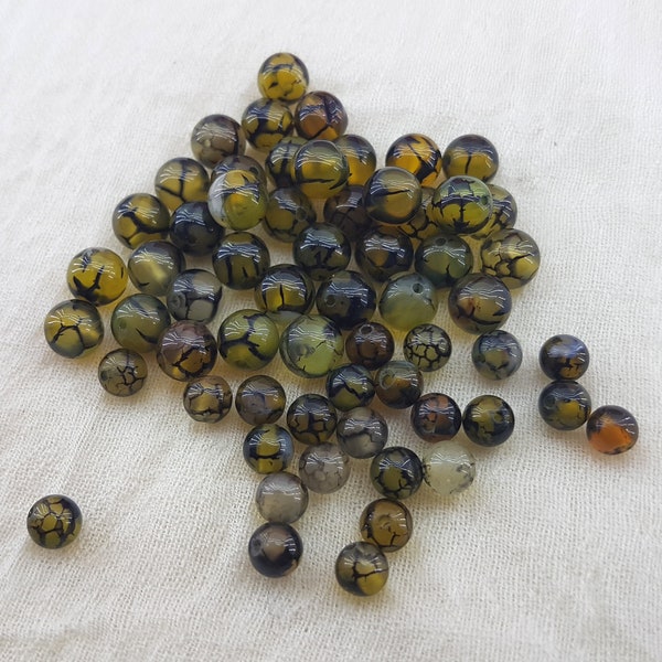 dragon veins round agate beads,yellow agate small bead,semi precious vein agate bead,gemini gemstone bead,positive energy agate crystal bead