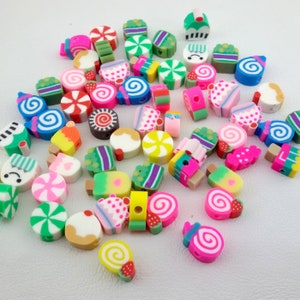 ice cream shape beads,12 colorful ice cream beads,candy Polymer Beads,kids bracelet beads,rubber ice cream beads,funny beads,Small cute bead