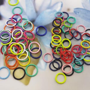 Anillos de salto de colores, conectores de anillos de mezcla de colores, anillo abierto fuerte multicolor, anillo de joyería de colores, conector de anillos de colores, anillos divididos