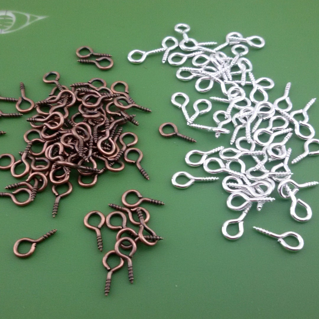 Screw Eye Pins,antique Copper Small Screw Pins,silver Tone Eye Pins