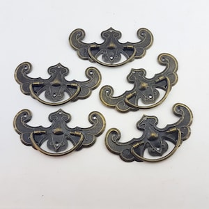 ornate drop pull handle,4 lightweight jewel box handle,decorative gift box pull handle,scrapbook decorative pulls,antiqued drop pull handle