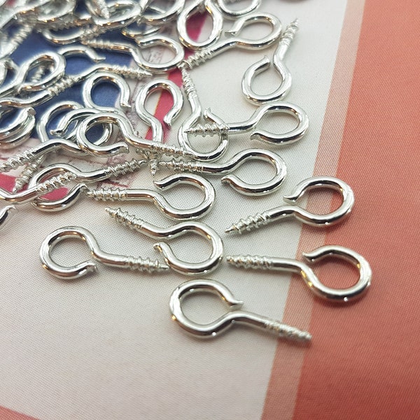 silber farbe kleine schraubstifte für perlen, silber farbe kleine schraubstifte für perlen, stahl silber ton eye pins, anhänger silber schraubstifte, silber auge pins,Mini Schraubstifte