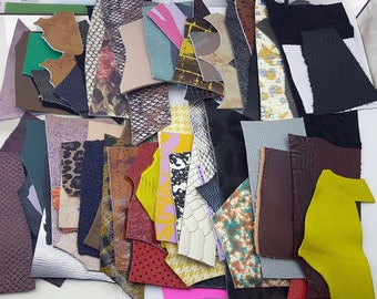 leather scraps color mix,lot of colorful leather trimmings,small leather pieces for earrings,scrapbook earrings doll clothes leather pieces