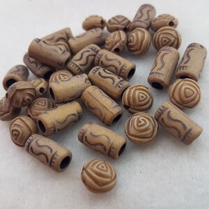 Tubos acrílicos con forma de madera, cuentas espaciadoras de 20 colores naturales, cuentas de flores, surtido de cuentas acrílicas marrones, cuentas espaciadoras acrílicas con efecto madera