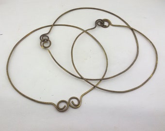base de collar, soporte de colgante de latón antiguo, base de gargantilla de latón, collar de latón, base para collar, base de corona de latón, base de alambre de latón para colgante,