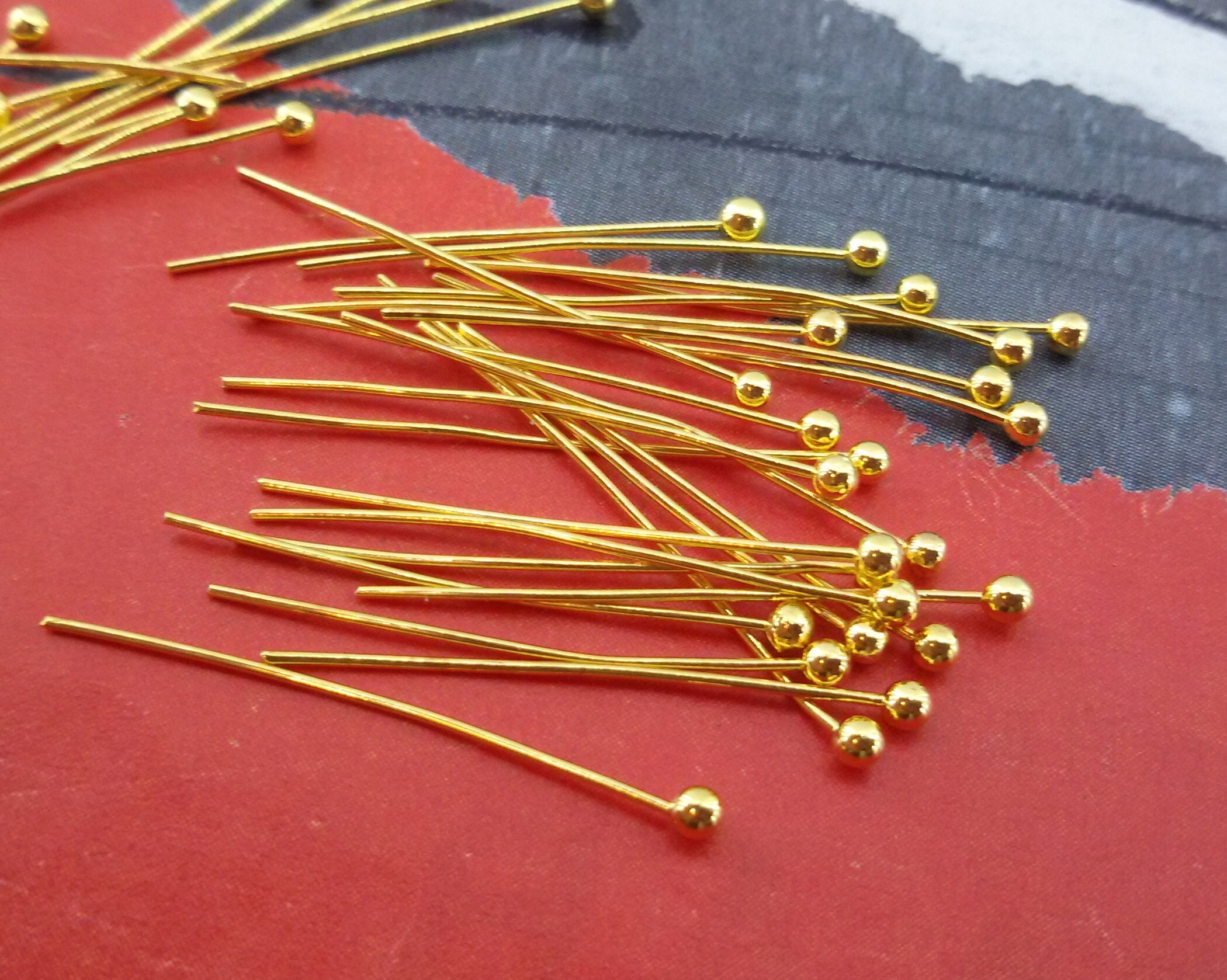 Metal Ball Head Pins Jewelry Making  Ball Head Pins Jewellery Making - 0.7  40mm 14k - Aliexpress