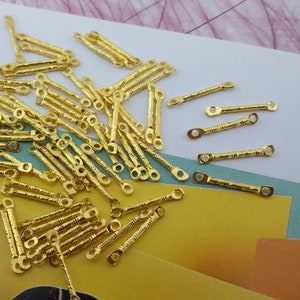 gold tone bar connector,small decorative rod connector,twisted bar connector,gold bar connector for earring,gold tone bar link,gold bar link