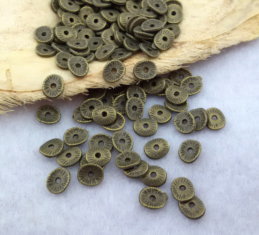 Bronze Curved Metal Washer Beads,40 Bronze Tone Washer Beads,bronze 6