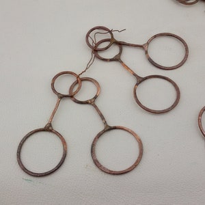 rustic elements large copper connectors,antique patina soldered copper charms,old copper pendants connectors links for jewelry
