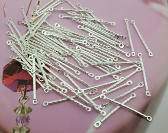 silver tone bar connector,decorative rod connector,twisted bar connector,silver bar connector for necklace,silver tone bar link,silver bar