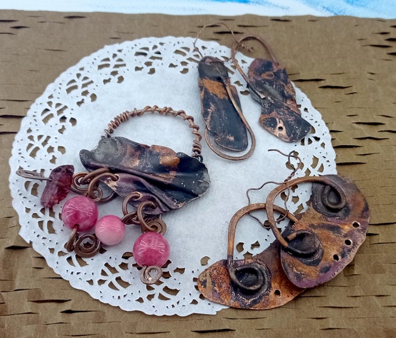Assemblage Jewelry Parts,antique Copper Elements,altered  display picture 3