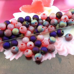 pink frosted glass beads,bulk price 8 mm frosted glass beads mix,purple glass mixed beads,round red glass beads,glass mix frosted beads