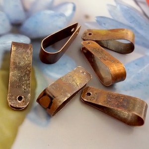 antique copper earrings connectors,old patina copper shapes for jewelry,rustic copper dangle connectors,copper links connectors for jewelry