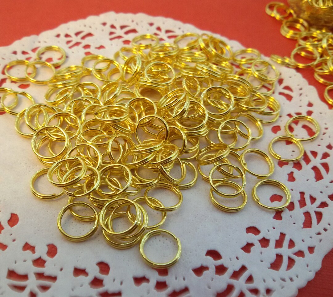 Double Jump Rings,8 Mm Gold Tone Ring Connectors,gold Tone Open Rings,gold Tone Double Jewelry