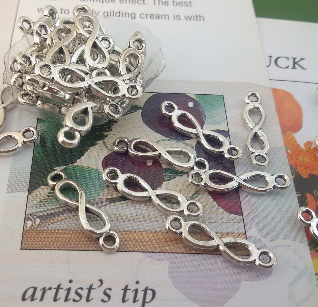 Infinity Silver Tone Links,infinity Connectors,infinity Bracelet ...