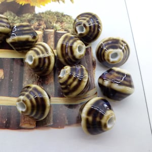 natural colour ceramic beads,large macrame ceramic bead,brown big porcelain bead,large hole ceramic connector,large ceramic focal bead