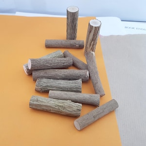 Naturholzscheit,unbearbeiteter kleiner Holzscheit,Baumholz Ministab mit Rinde,kleines rustikales Holzscheit,Walddekostab,leerer Holzstab