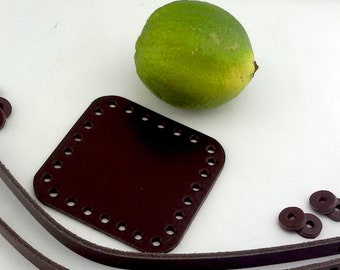Ledertaschenboden und -griffe, kleiner steifer Boden für Häkeltasche, Taschenbodenform, Taschenlederband, Ledertaschenbodenformer