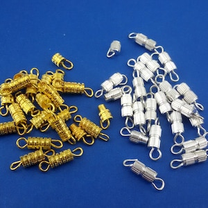 small screw clasp for necklace,silver color clasp screw for bracelet,cylinder barrel screw clasps,gold tone Screw Barrel End for  Necklace