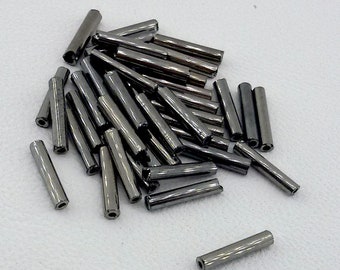 Tube Glass Beads,gray bugle sewing Beads,50 Bugle Beads,11mm glass Tube Beads,Tube Glass Bugle Beads,long gray Embroidery glass bead